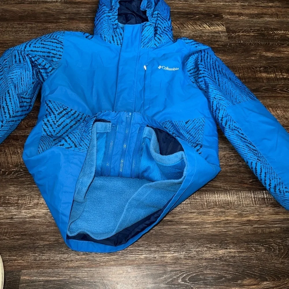 Columbia Kids Vibrant Blue Patterned Puffer Jacket